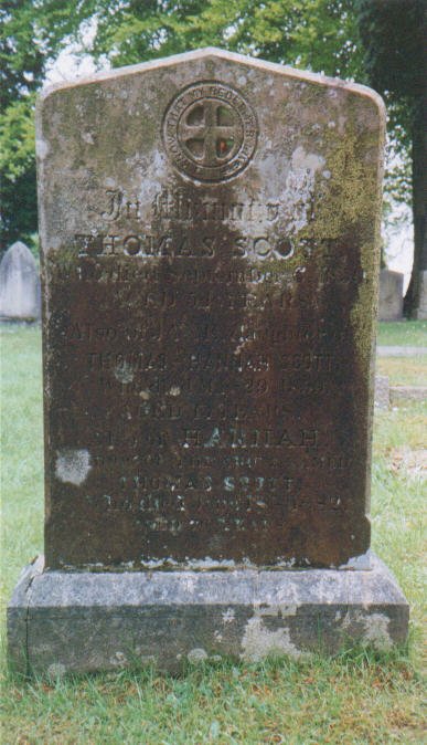 Thomas and Hannah's headstone in Kendal Cemetery. 